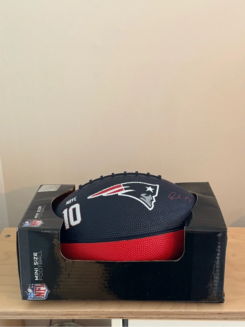 New England Patriots Navy and Red Mini Football - Team Emblem